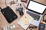Neck Wallet Travel Pouch & Passport Holder - RFID Blocking with 5 Bonus Sleeves