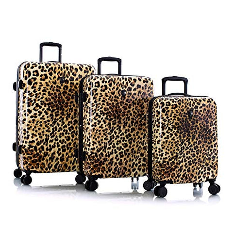 Heys America Black Leopard 3-Piece Hardside Spinner Luggage Set (Brown Leopard)