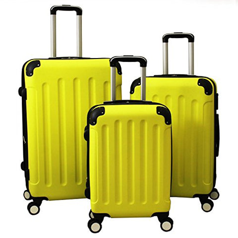 World Traveler Aria 3-Piece Hardside Spinner Luggage Set, Yellow