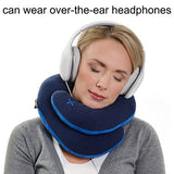 BCOZZY Chin Supporting Patented Travel Pillow - Prevents The Head from Falling Forward in Any Sitting Position, Providing Comfort and Support for The Neck and Head. Adult Size (Navy)