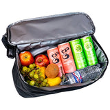 Sunbeach Mesh Beach Bag Tote with Built-in Insulated Cooler, Zipper Closure, Outside Zipper Pocket, Padded Handle Grips and Removable Padded Shoulder Strap (Black)