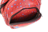 Damara Girls Mini Satchel Zipper Faux Leather Backpack,Red