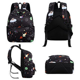 Kids Preschool Backpack for Boys Girls Kindergarten Toddler Bookbag Water Resistant (Black Space-S/24)
