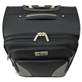 Chariot Prato 3 Piece Lightweight Upright Spinner Luggage Set, Black, One Size