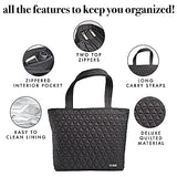 Fit & Fresh Metro-Tote 2 in 1 Quilted 15" Laptop Bag with Insulated Lunch Compartment, Black