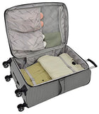 London Fog Softside 3 Piece Set, Black White Square Jacquard