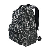 Letter Beads Black White Girls and Boys Backpack, Student Backpack Fashion Leisure Travel Junior University Backpack Canvas Student Bag Suitable for 14 Inch Laptop Computers 41cm x 29cm x 20cm
