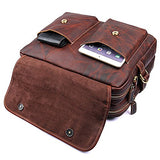 Berchirly Leather Messenger Hand Bag Laptop Bag Satchel Bag School Bag Totes