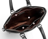 Saierlong New Mens Black Genuine Leather Briefcase Shoulder Laptop Business Bag