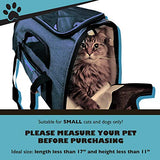 Pawfect Pets Airline Approved Pet Carrier Soft-Sided Cat Carrier and Dog Carrier for Small Dogs and Cats, Fits Underneath Airplane Seat. Comes with Two Fleece Pet Mats. (Navy)