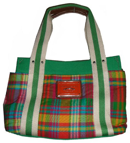Tommy Hilfiger Women's Iconic Tote, Small, Green Plaid