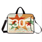 17" Neoprene Laptop Bag Sleeve with Handle,Adjustable Shoulder Strap & External Side Pocket,30th