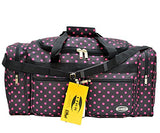 Lovely, Fashionable Polka Dots Duffle Bag/Gym Bag/Travel Bag Size 25" (Black/Pink Dots)