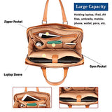 Banuce Vintage Full Grains Italian Leather Briefcase for Men Women Business 14 Inch U-zip Laptop