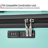 JOYWAY JOYWAY 3 Pcs Luggage Set Hardside Lightweight Spinner Suitcase with TSA Lock (green)