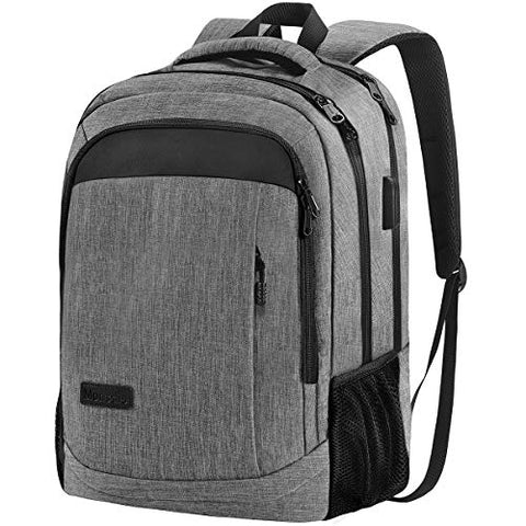 Monsdle Travel Laptop Backpack Anti Theft Water Resistant Backpacks School Computer Bookbag with USB Charging Port for Men Women College Students Fits 15.6 Inch Laptop (Grey)