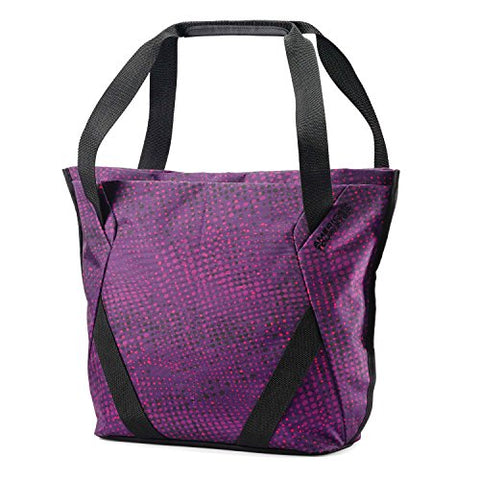 American Tourister Zoom Shopper Tote Sling Tote, Purple Dots