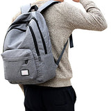 ABage Unisex Laptop Backpack 15.6" Casual Canvas Travel College School Backpacks, Dark Blue