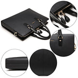 Bostanten Leather Lawyers Briefcase Shoulder Laptop Business Slim Bags For Men & Women Black
