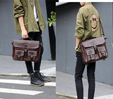 Berchirly Large Capacity Casual Men PU Leather Backpack Messenger Shoulder bags Daypack Handbag