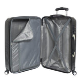 AMKA Expandable 3-Piece Hardside Spinner Luggage Set with TSA Lock-Black