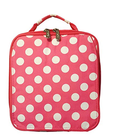 Monogrammed Pink Polka Dot Back To School Lunch Tote