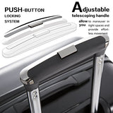 COOLIFE Luggage Expandable(only 28") Suitcase PC+ABS Spinner Built-in TSA Lock 20in 24in 28in Carry on (Charcoal, L(28in).)
