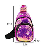 Aibearty Women Sequin Sling Bag Chest Crossbody Shoulder Bags Business Backpack Outdoor
