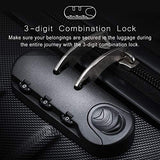 Flieks Luggage Sets 3 Piece Spinner Suitcase Lightweight 20 24 28 inch (Classic Black)