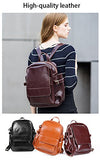 Saierlong Ladies Designer Womens Black Genuine Leather Daily Casual Backpack