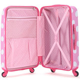 Rockland Luggage 20 Inch Polycarbonate Carry On, Pink Dot, One Size