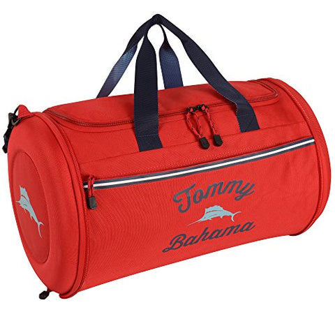Tommy Bahama Tumbler 20 Inch Clamshell Duffle, Red/Navy/Light Blue, One Size