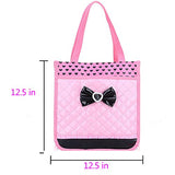 Gazigo Reflective Girls Cute School Backpack PU Leather Kids Bookbag Satchel (Rose Set)