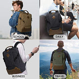 Laptop Backpack for Men,Kasqo Canvas Bookbag School Backpack for Adults,Work,Travel,Women Teacher w USB Port
