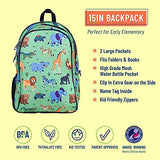Wildkin 15 Inch Kids Backpack for Boys & Girls, 600-Denier Polyester Backpack for Kids, Features Padded Back & Adjustable Strap, Perfect Size for School & Travel Backpacks, BPA-free (Wild Animals)