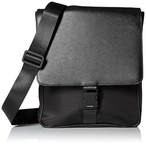 Calvin Klein Men's Nylon/Saffiano City Bag, Black