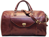 Floto Monteverde Duffle Vecchio Brown Italian Leather Weekender Travel Bag