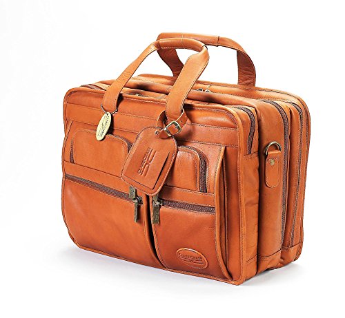 Claire Chase Jumbo Executive Computer Briefcase, Saddle, One Size