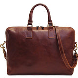 Floto Milano Slim Brown Briefcase Attache Lap-top Case