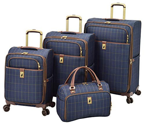 London Fog Kensington II 4 Piece Set, Navy Window Pane