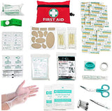 Mini First Aid Kit, 110 Pieces Small First Aid Kit - Includes Emergency Foil Blanket, CPR Respirator, Scissors for Travel, Home, Office, Vehicle, Camping, Workplace & Outdoor (Red)