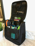 WAYFARER SUPPLY Hanging Toiletry Bag: Pack-it-flat Travel Kit, Black