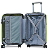 New Dejuno Polycarbonate Hard Shell Luggage Set (Apple Green)