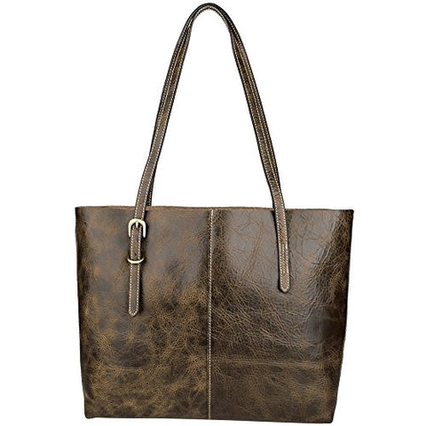 Womens Vintage Leather Tote Bag Shoulder Sling Laptop Bag Handle Satchel Coffee