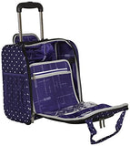 Kenneth Cole Reaction Dot Matrix 14" 600D Polka Dot Polyester 2-Wheel Underseater Carry-On, Navy