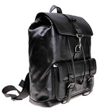 Zlyc Fashion Genuine Leather 13.4 Inch Laptop Backpack Handbag Tote Messenger Bag, Black