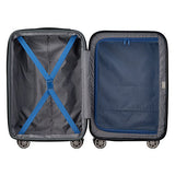 Delsey Luggage Comete 2.0 Expanable Spinner Carry-on, Steel Blue