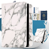Passport Holder Cover Wallet Case - DESERTI BRANDS Leather RFID Blocking For Women Men - white