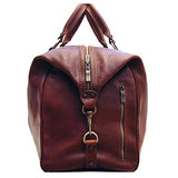 Floto Roma Travel Bag Saddle Brown Large Italian Leather Weekender Duffle