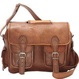 Sharo Leather Bags Satchel (Dark Brown)
